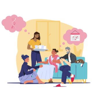 Image of a group of people talking 